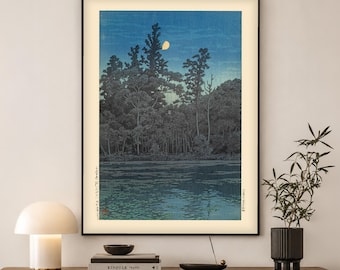 Kawase Hasui Print | Sanpoji Pond Shakujii Japanese Art | Woodblock Wall Art Gift