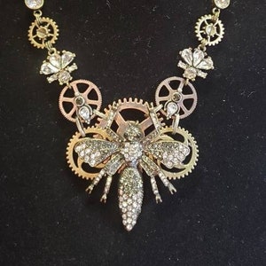 Steampunk bee necklace