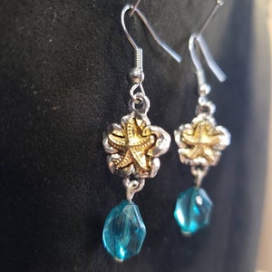 Blue starfish earrings