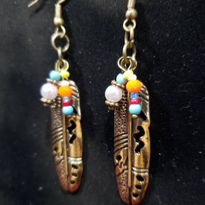 Western feather earrings