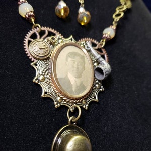 Vintage photograph necklace with earrings