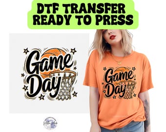 Basketball Game Day DTF Transfer | Heat Transfer | Ready To Press | Basketball Mom | Glitter Design | Sports | Basketball