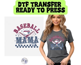 Baseball Mama DTF Transfer | Heat Transfer | Ready To Press | Sports Mama | Baseball DTF Transfers For Shirt | Retro Baseball Graphic