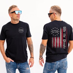 We The People 1776 American Flag T-Shirt | 4th Of July T Shirt | Trendy American Flag Shirt | Patriotic Shirt | Distressed American Flag
