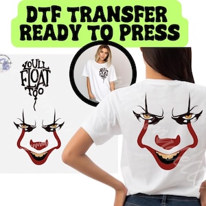 Horror Clown Balloon Ready To Press DTF Transfer | Halloween | Spooky Season | Scary Clown | Horror Character | Horror Movie |