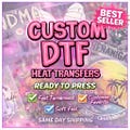 DTF Transfer | Heat Transfer | Ready To Press Transfers | Custom Heat Transfer | Full Color Custom DTF Prints | Direct To Film | Wholesale product logo