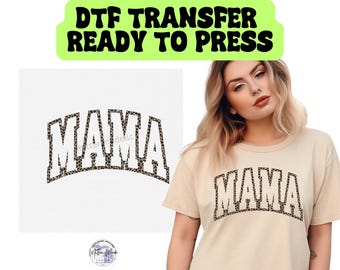 Leopard Mama DTF Transfer | Heat Transfer | Ready To Press | Mom Life | Leopard Print | Animal Print Mom Shirt | Heat Press Transfer