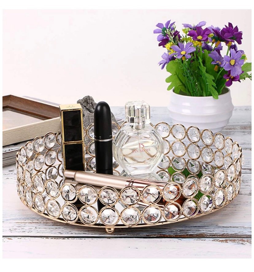 Handmade Crystal Cosmetic Makeup Tray Jewelry Trinket Tray Etsy