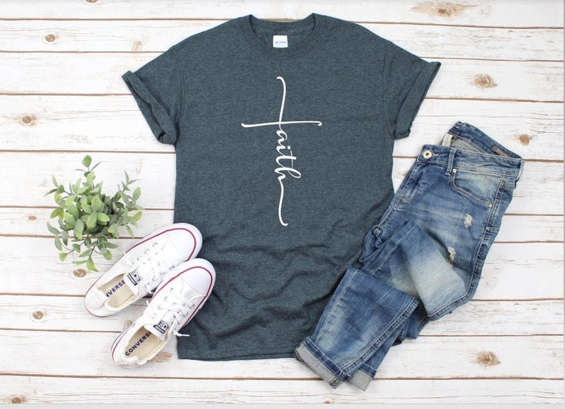 Faith T-shirt, Jesus, Christian Shirt, Faith Shirt, Vertical Cross, Cross, Faith Cross, Religious Shirt, Church, Disciple, Love,Grace, Faith 