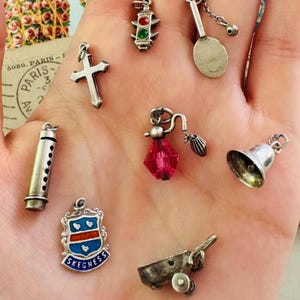 Antique Silver Charms | Vintage Sterling Silver Charms | Charm Bracelet | Antique Enamel Charms | Free Domestic Shipping!