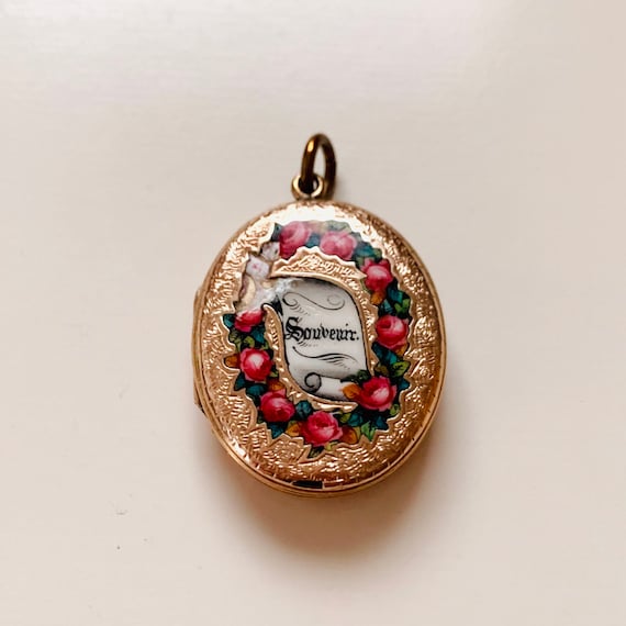 Victorian Enamel Souvenir Locket | Antique French… - image 9