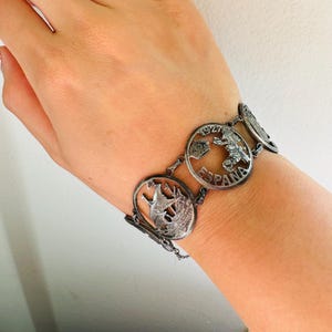 Antique Spanish Coin Souvenir Bracelet | Cut Out Coin Bracelet | Statement Bracelet | Free Domestic Shipping!
