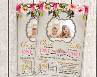 twins invitation etsy