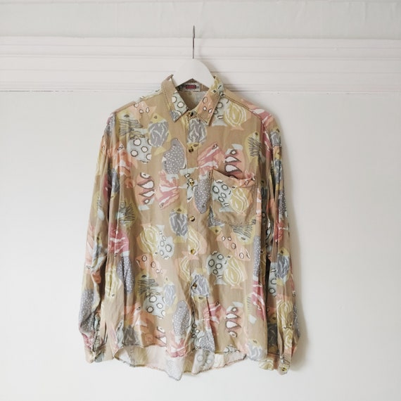 90s Geometric Print Shirt