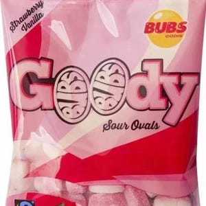 2x90g Erdbeer Vanille Kugeln Goody Schaum Ovale SWEDISH Süßigkeit Tüten *vegan