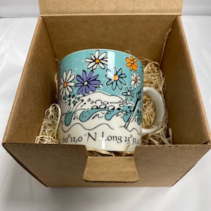 Glosholm Light blue Spring flowers Lighthouse Mug (2021) with original box (Arabia)