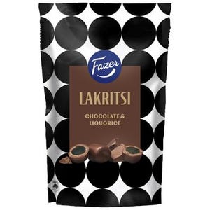 140g Lakritsi Chocolate & Liquorice candy bag FAZER Finland