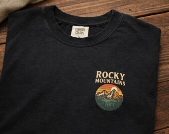 Rocky Mountains Shirt • Comfort Colors T-Shirt • Vintage Mountain Tee • Outdoor Nature Shirt
