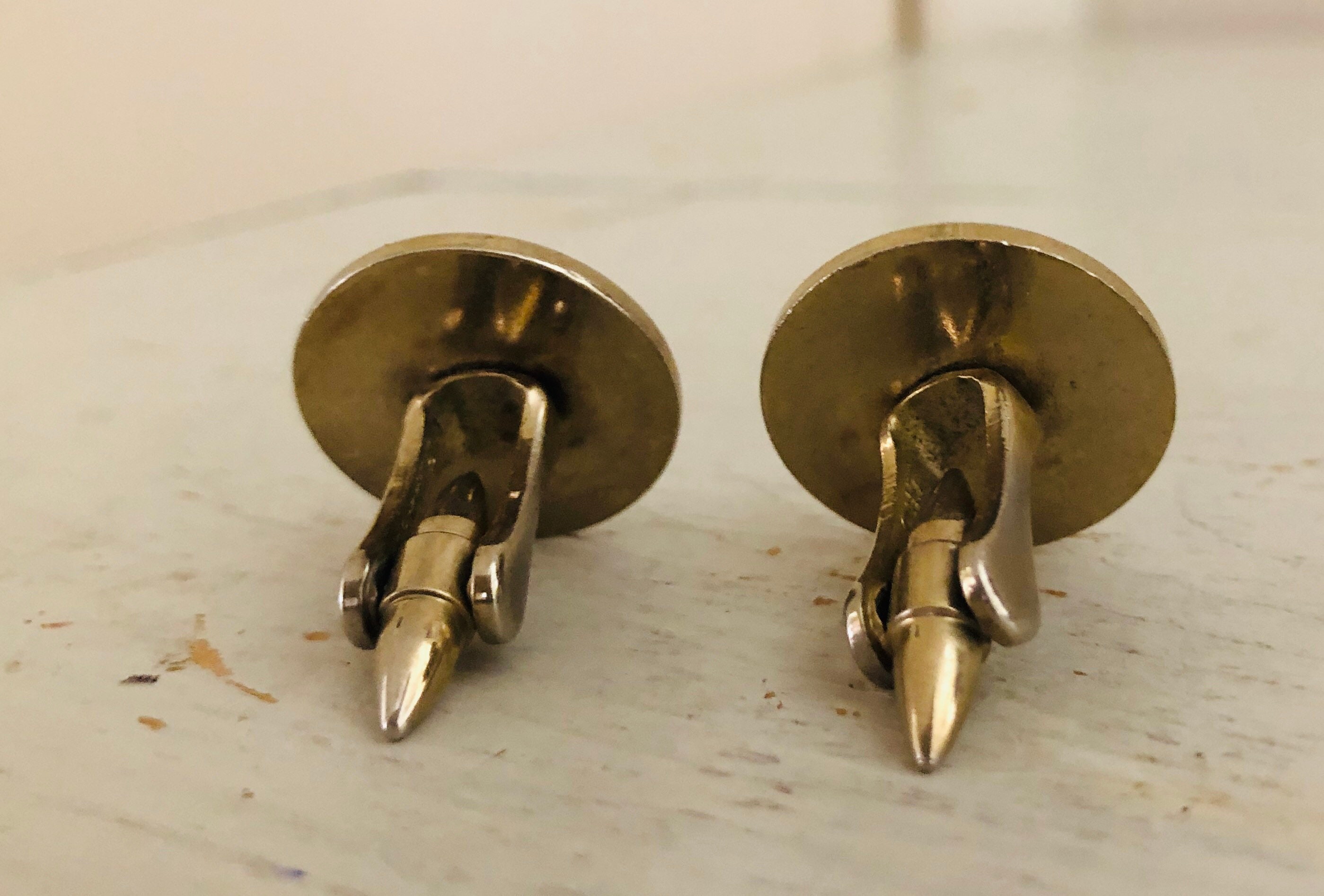 Vintage Gilt Stratton Black and White Jasperware Cufflinks Etsy