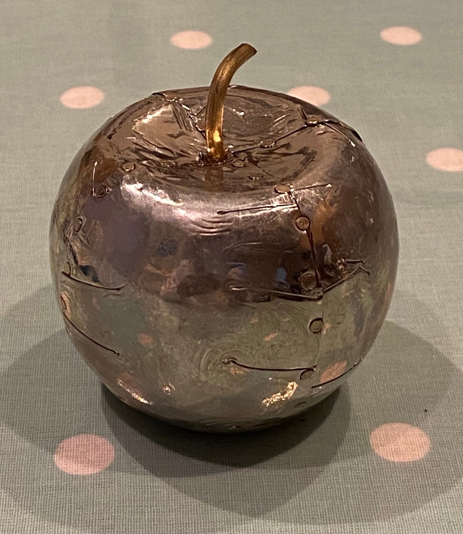 Decorative Silver Apple Fruit Bowl Ornament Etsy