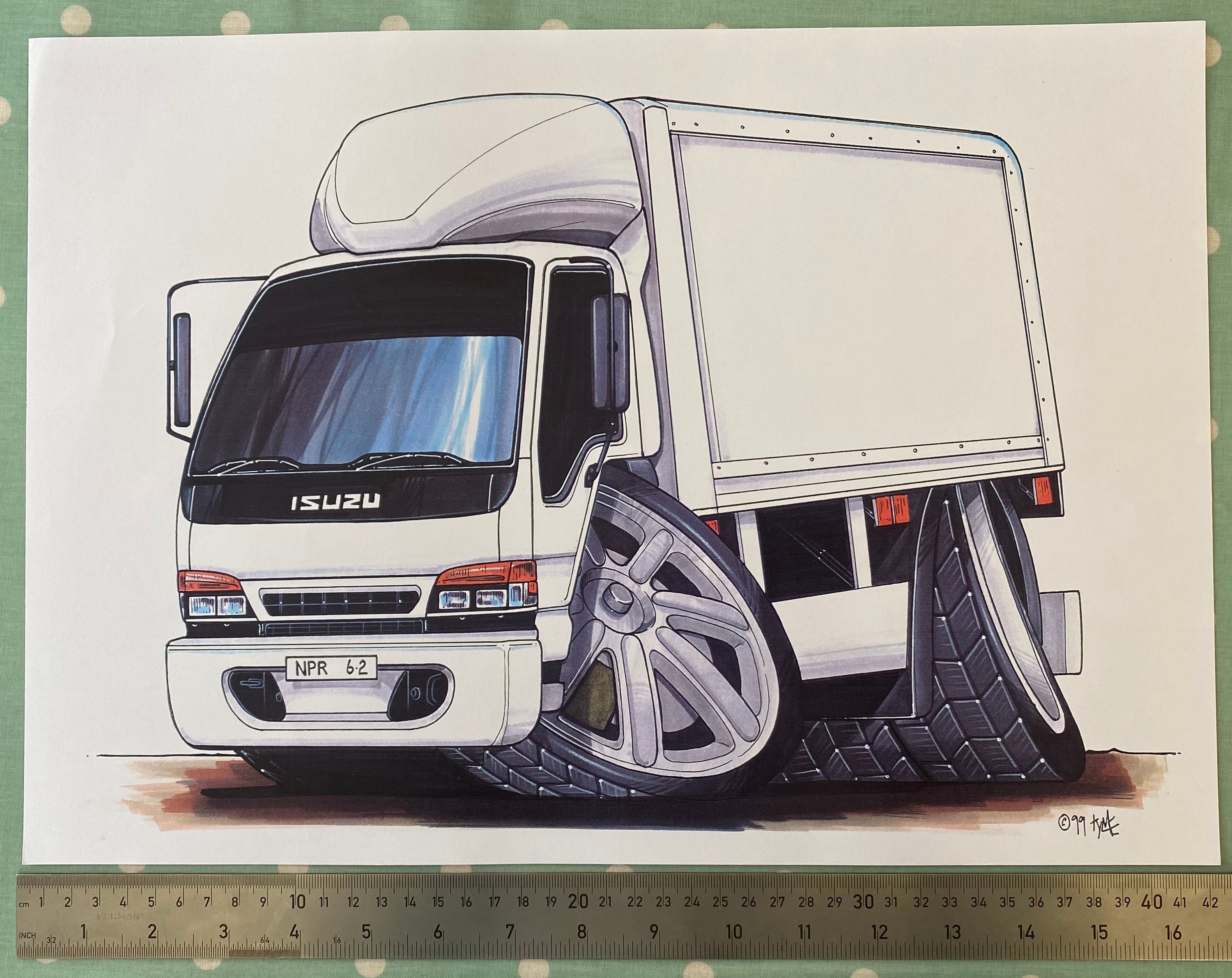Isuzu Lorry Caricature A3 Vintage Print, C.1999 - Etsy