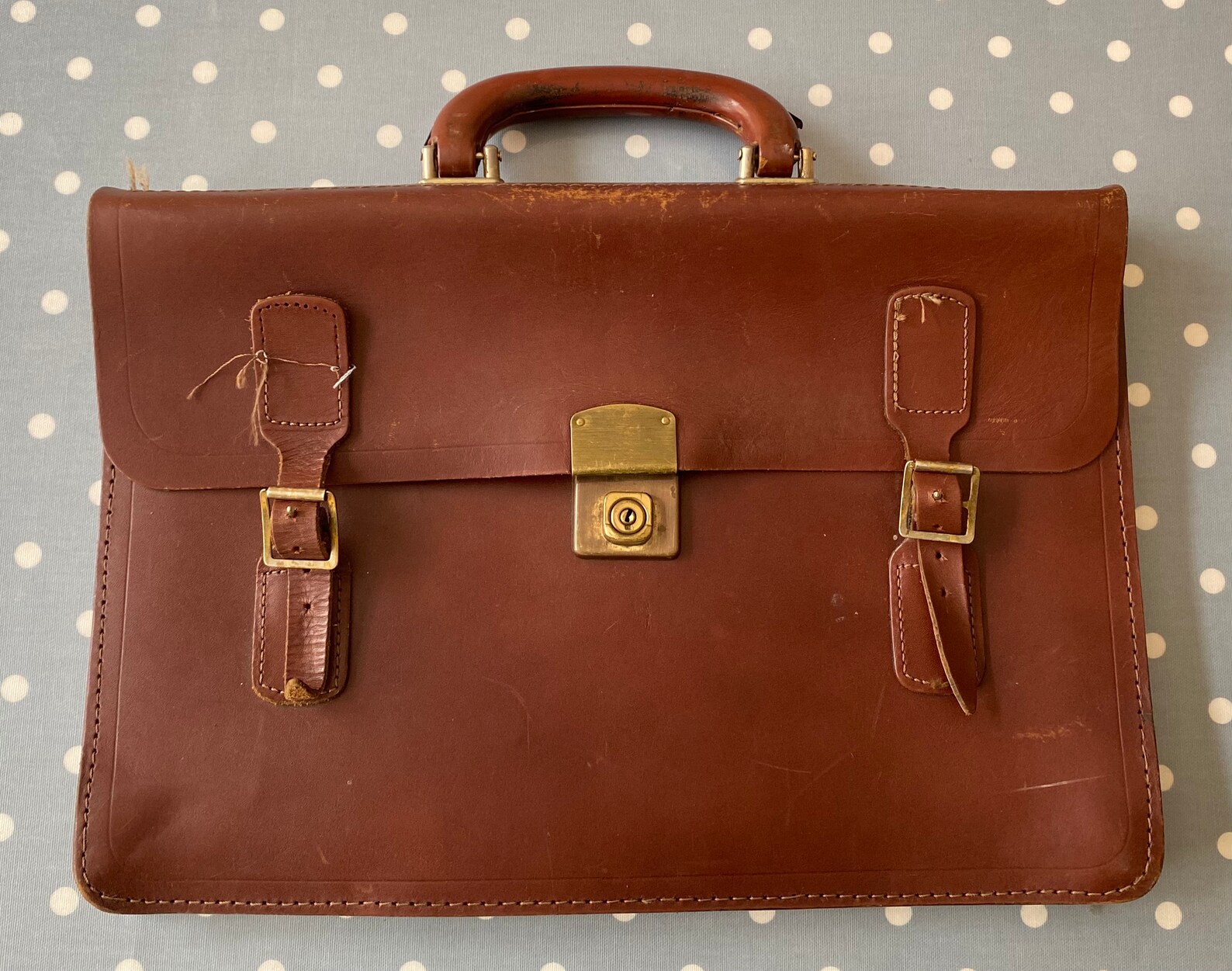 Vintage Leather School Satchel Document Holder Maletín Music Etsy