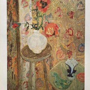 Vintage Art Poster ‘Poppies and Cretonne Cloth’, by Sir William Gillies R.S.A; R.S.W (1898-1973)Eastwood Publications Ltd, Glasgow, Scotland