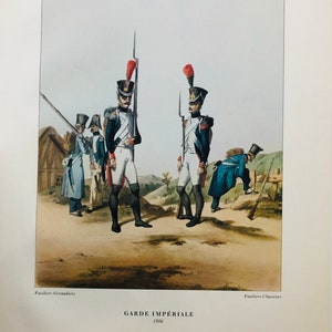 Lithographic print of the Imperial Guard of Napoleon Bonaparte