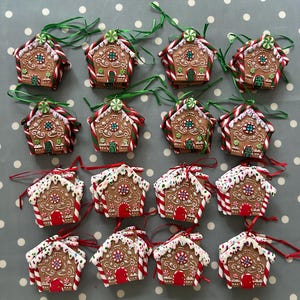 Handmade pack of 3  ‘Gingerbread House’ Christmas Decorations
