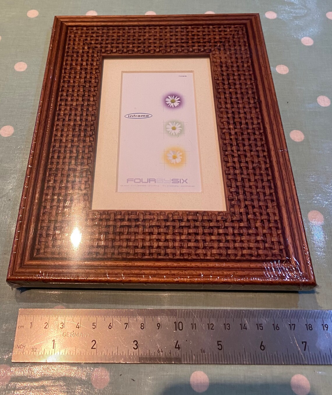 Inframe Four by Six Basket Weave Border Wooden Frame by Sara Etsy