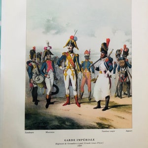 Lithographic print of the Imperial Guard of Napoleon Bonaparte