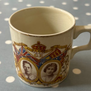 1937  Shabby chic English  Coronation  H.M. King George VI & Queen Elizabeth Cup
