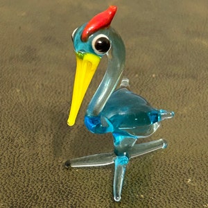 Pelícano vintage de cristal soplado de Murano