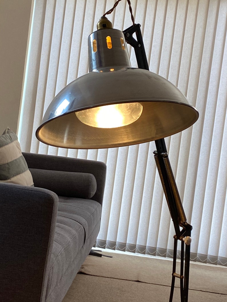 Vintage Retro Original 1930\u2019s 1st Prototype Anglepoise Lamp base with Retro Vintage Aluminium Shade