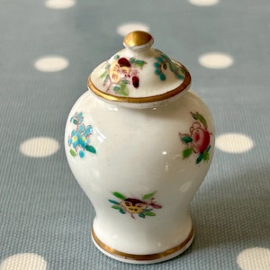 Vintage Crown Staffordshire Miniature Ceramic Trinket Box