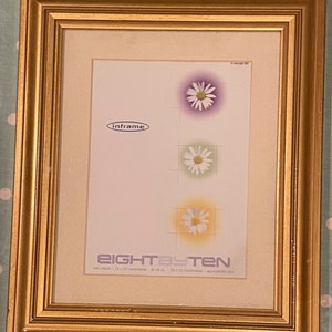 Inframe 8 x 10 inch Retro Vintage Decorative Metallic Leith Gold frame by Sara Leigh, Made in England