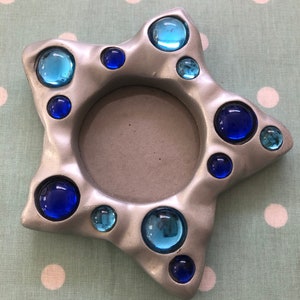 Glass beaded star shaped photo frame