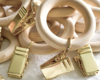 Large Wood Curtain Clips • Refresh Custom Nursery or Living Room Curtains