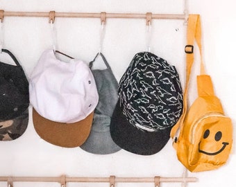 Hat Rack • Organize Baby Hats, Baseball Caps + Bonnets • Toddler + 1st Birthday Boy Gift