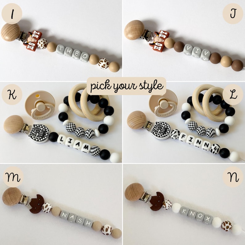 Highland Cow Print Silicone Pacifier Clip • Personalize With Newborn ...