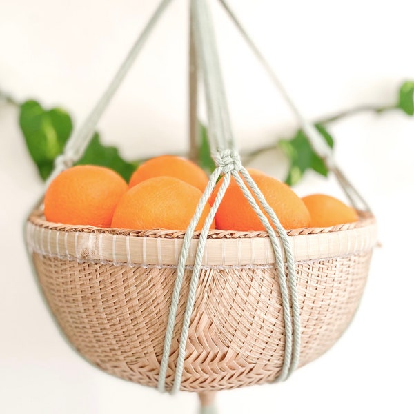 Hanging Macrame Fruit Basket • 2-3 Tier Fruit Basket • Thoughtful Housewarming or Hostess Gift