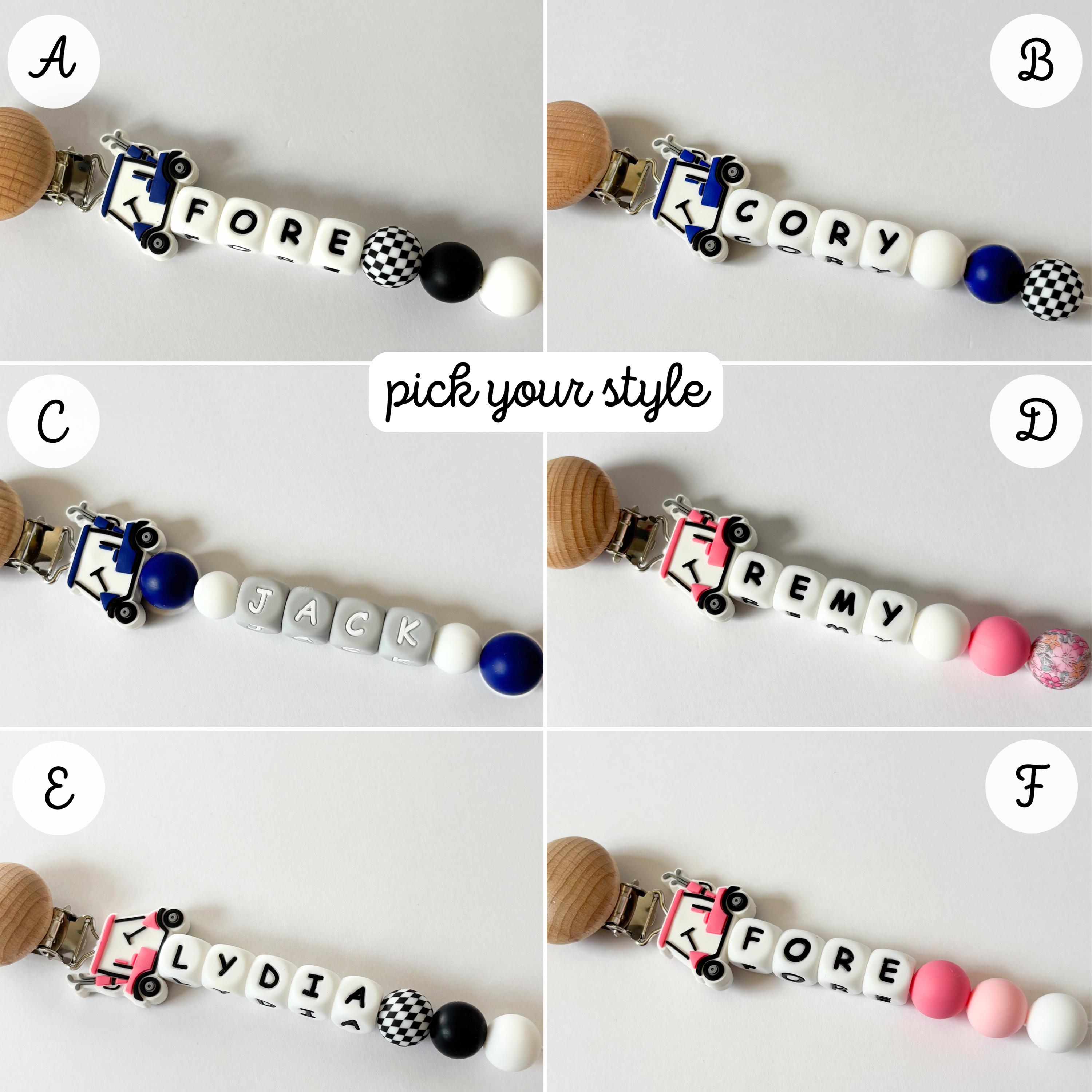 Golf Pacifier Pink Golf Cart Pacifier Clip • Personalized New Mom Gift • Golf Nursery ...