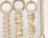 Macrame Extension Cord Lengthen Your Hanging Planter, Air Plant Holder, Baby Mobile, Fruit Basket Plant Hanger Hook Macrame Extender