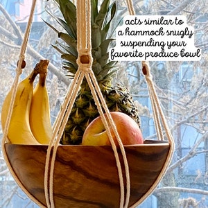 Hanging Fruit Basket, Macrame Produce Hammock, Thoughtful House Warming Gift
