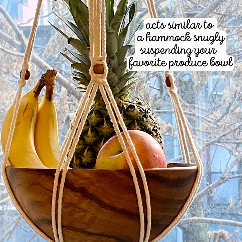 Hanging Fruit Basket, Macrame Produce Hammock, Thoughtful House Warming Gift