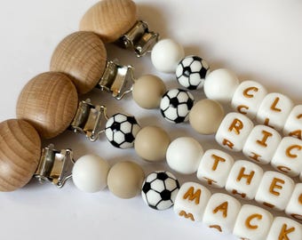 Soccer Pacifier Clip • Personalized Baby Shower Gift