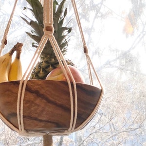 Hanging Fruit Basket • Macrame Produce Hammock • Thoughtful Housewarming Gift