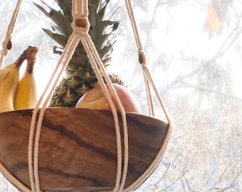 Hanging Fruit Basket • Macrame Produce Hammock • Thoughtful Housewarming Gift