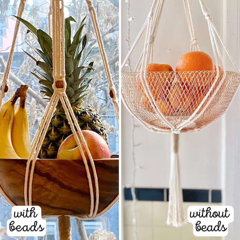 Hanging Fruit Basket, Macrame Produce Hammock, Thoughtful House Warming Gift