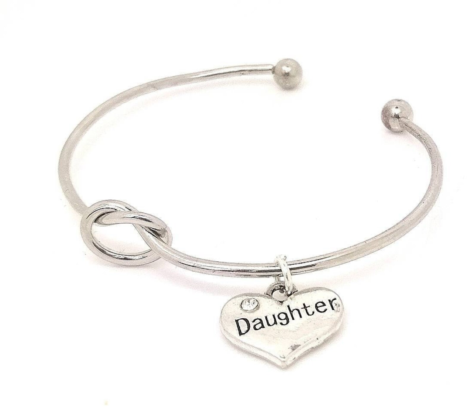 Daughter Bracelet Silver Charm Bangle Gift for Girls Etsy UK